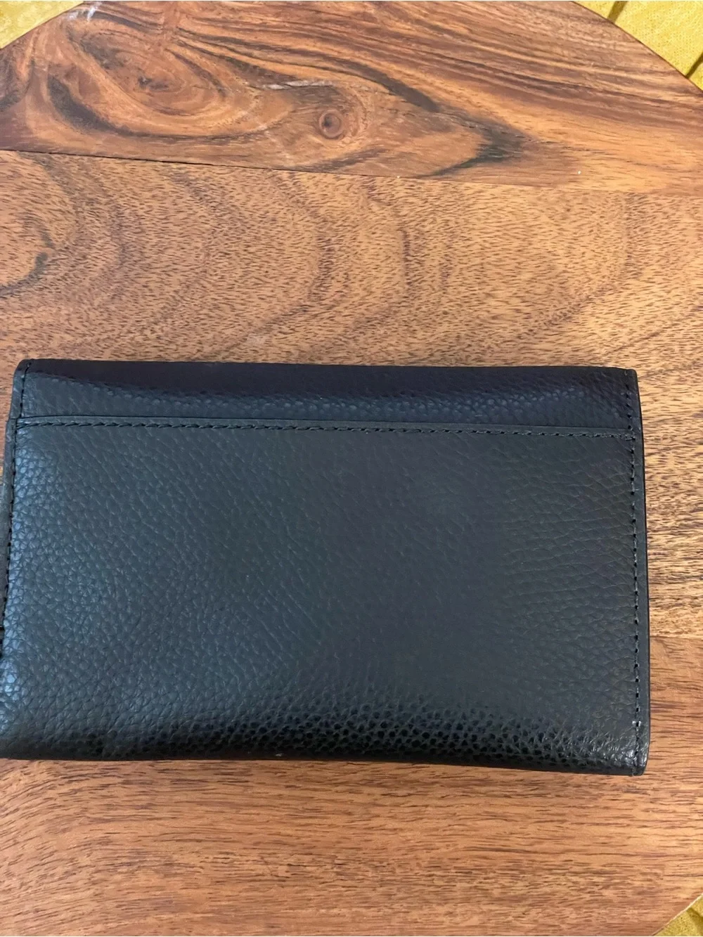 COACH Black Pebble Leather Medium Envelope Wallet F30204